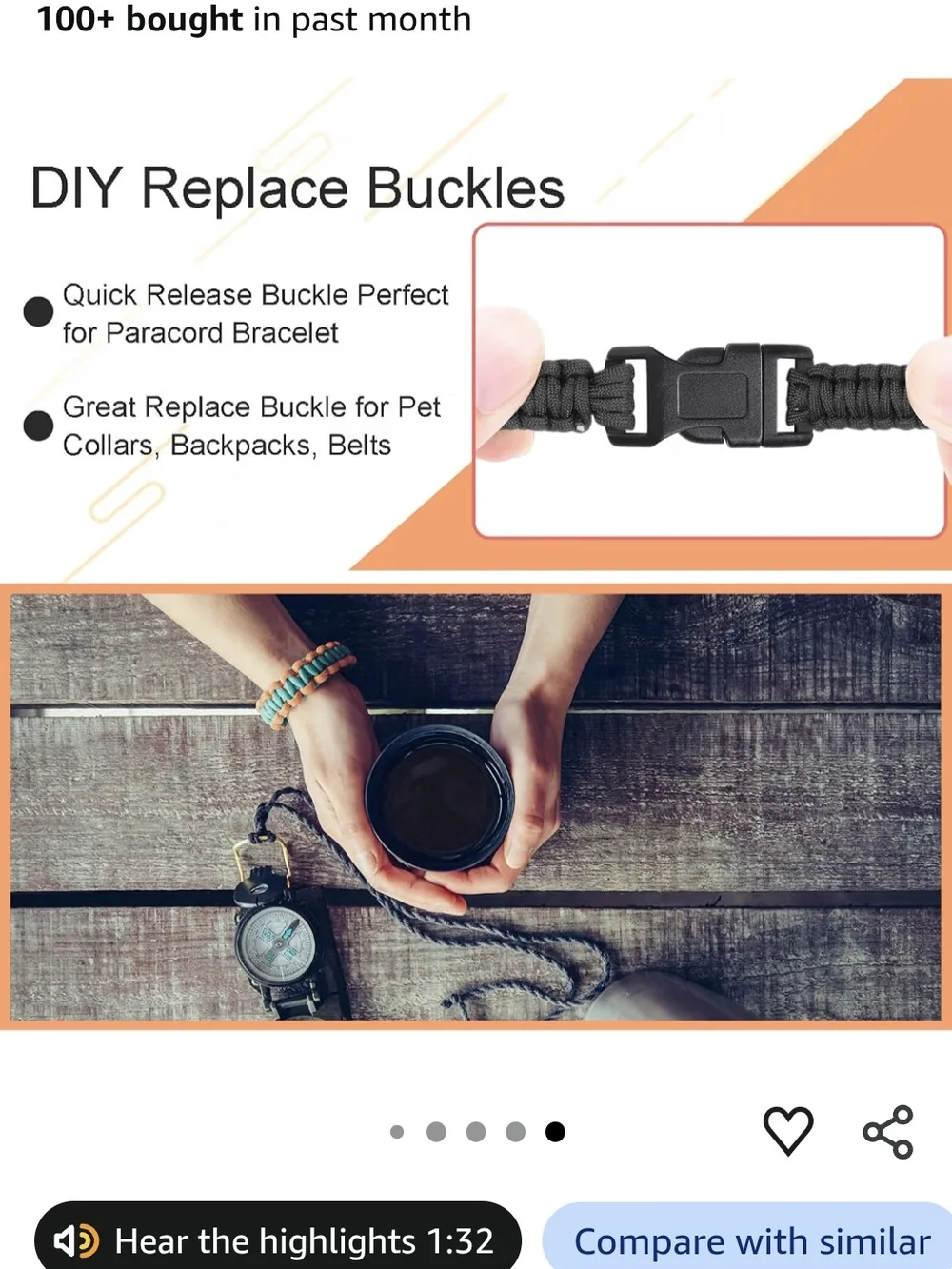 Paracord Buckles - Pack of Replacement Clips